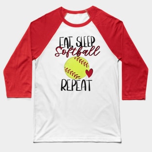 Eat, Sleep, Softball Repeat Design Baseball T-Shirt